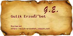 Gulik Erzsébet névjegykártya